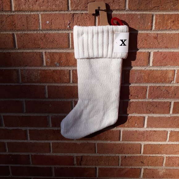 Knit Monogram Christmas Stocking - White - Letter Y - Picture 5 of 5